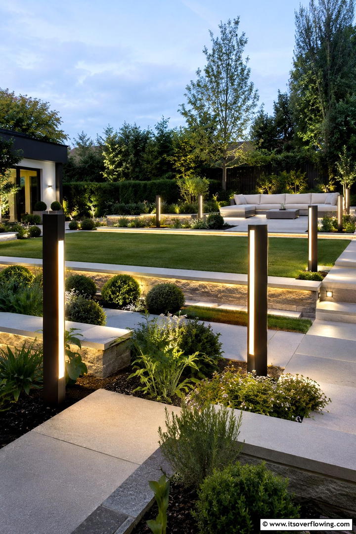 Designer Garden Lighting Features - 30 Modern Backyard Ideas to Transform Your Outdoor Oasis