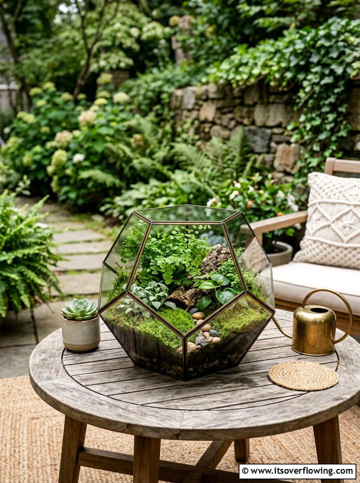 Desktop Terrarium Display - 25 small garden ideas for renters