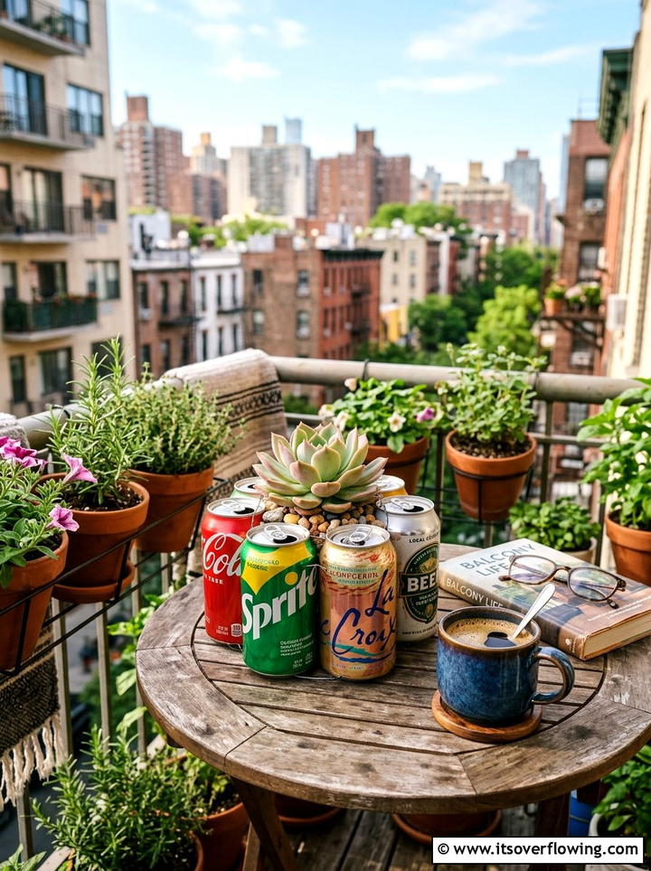 Desktop planter with aluminum cans - 25 recycled garden ideas with aluminum cans