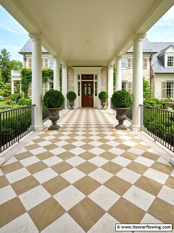 Diamond Pattern Porch Floor - 25 front porch ideas with painted floor