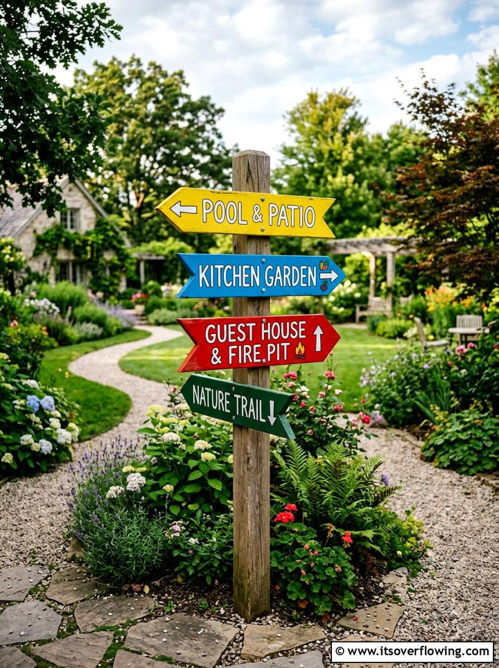 Directional Arrow Garden Sign - 25 garden decor ideas with signs