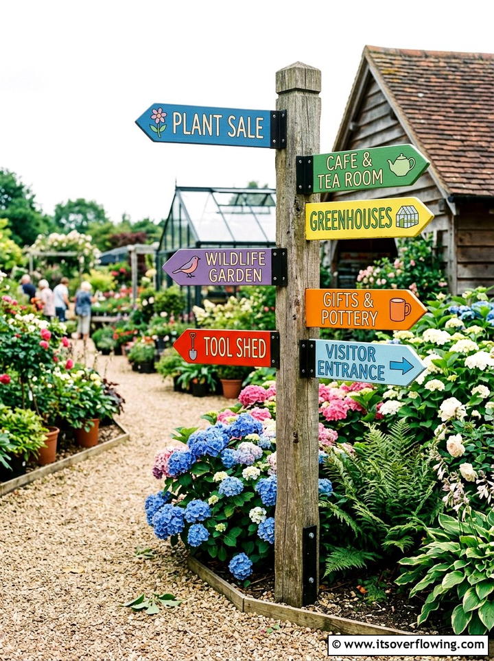 Directional Arrow Signpost - 25 backyard decorating ideas with signs