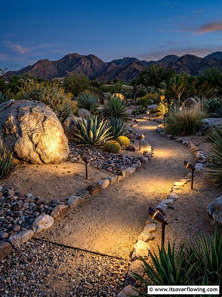 Directional path spotlighting - 25 garden ideas with pathway lights