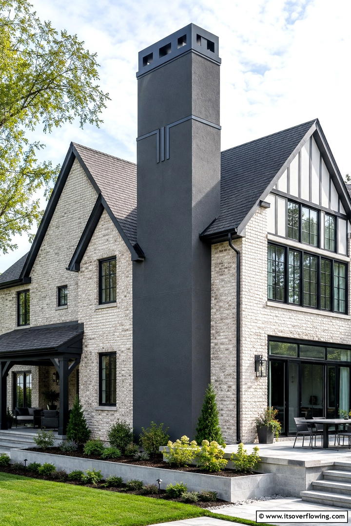 Distinctive Chimney Redesign - 30 Modern Tudor Exterior Ideas for Timeless Curb Appeal