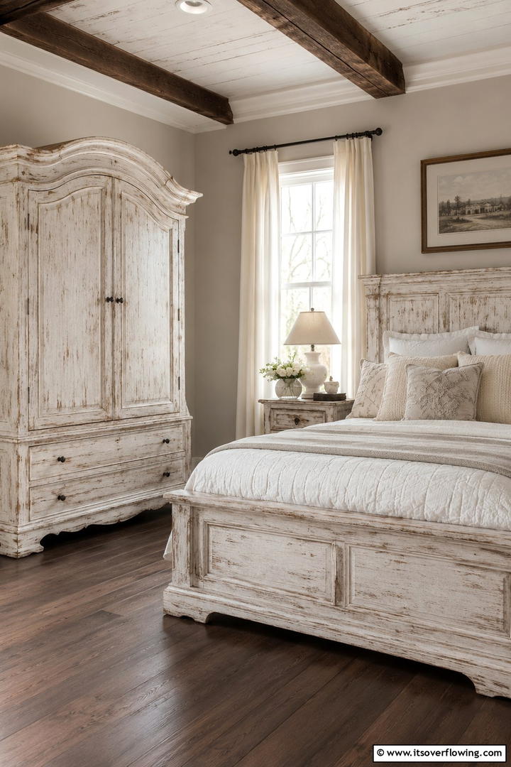 Distressed Finishes Allure - 30 Rustic Bedroom Ideas to Create a Warm and Inviting Space