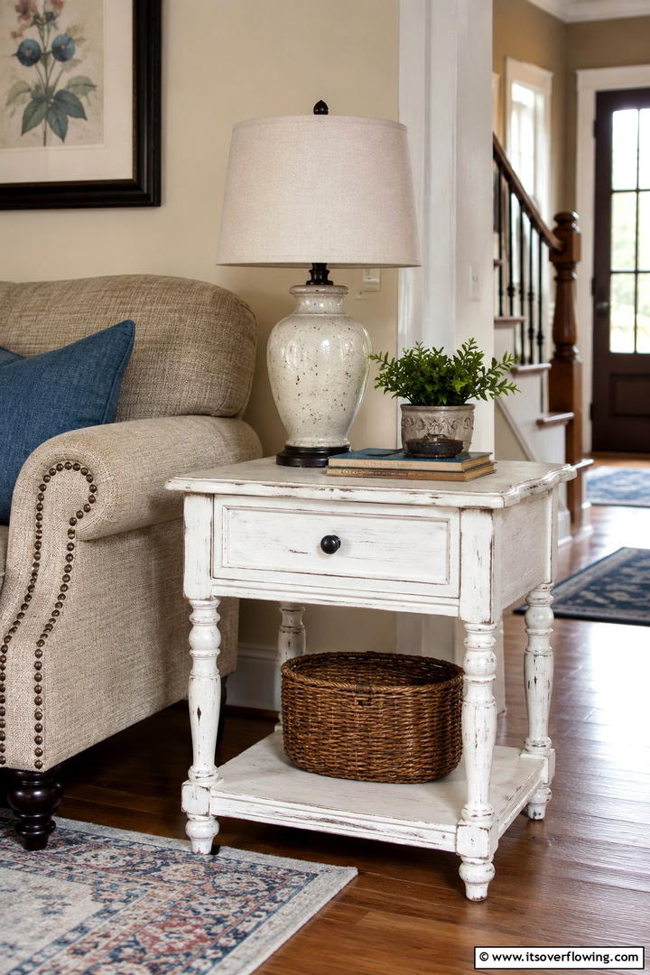 Distressed Painted End Table Style - 30 Painted Furniture Ideas to Revamp Your Home Décor