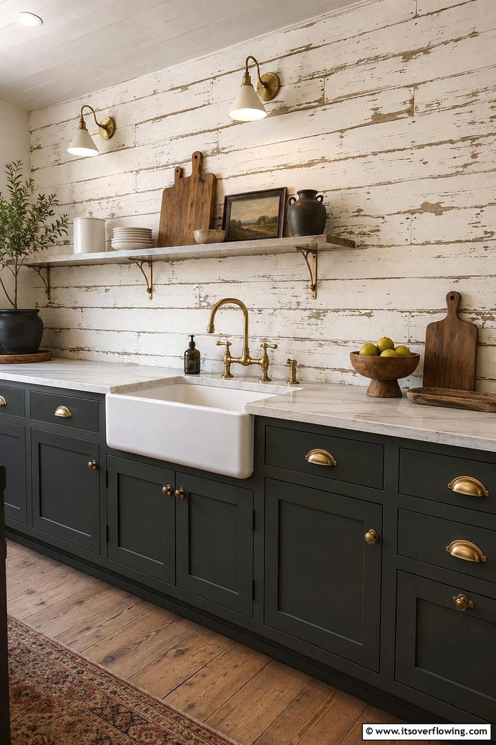 Distressed Shiplap for Vintage Appeal - 30 Shiplap Backsplash Ideas to Elevate Kitchen Design
