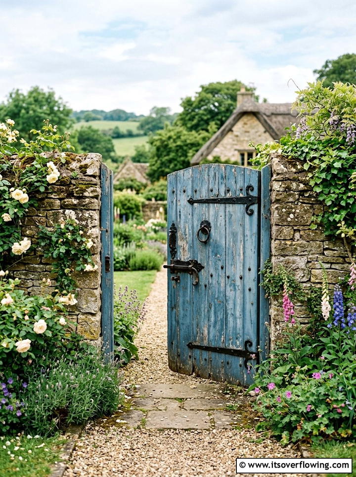 Distressed Wood Garden Gate - 25 garden decor ideas with wood art