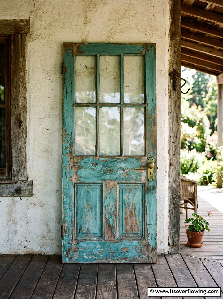 Distressed Wooden Doors - 25 front porch ideas with antique pieces