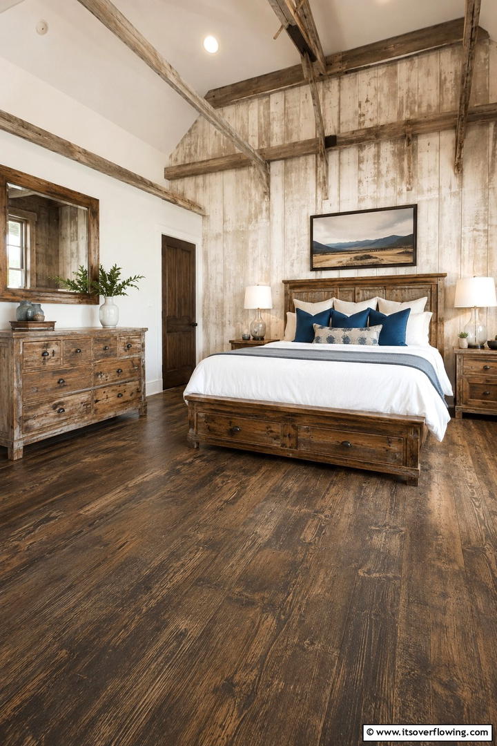 Distressed Wooden Furniture Feature - 30 Shabby Chic Bedroom Ideas for Vintage-Inspired Spaces