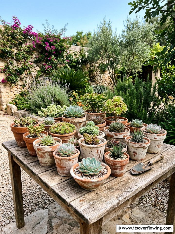 Distressed terracotta pots - 25 garden decor ideas with rustic accents