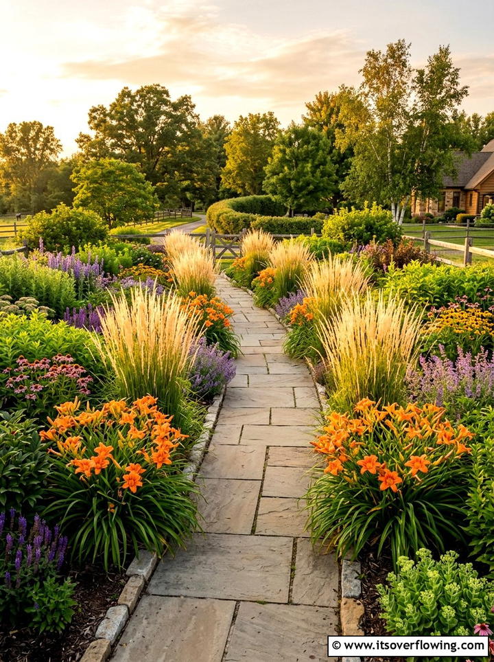 Divided perennial garden - 25 cheap garden ideas for front yard