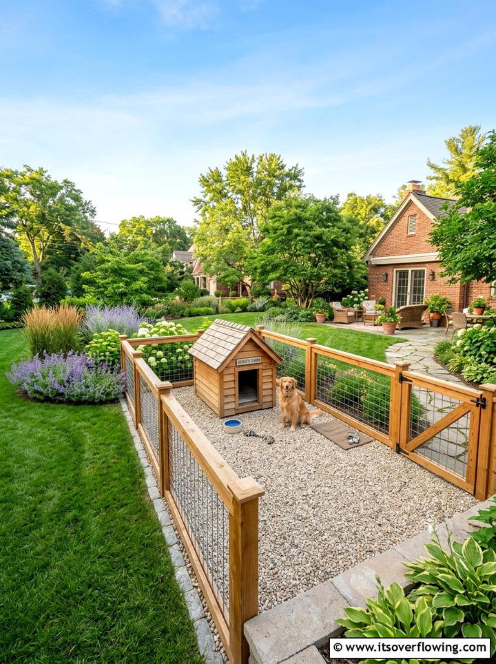 Dog Friendly Gravel Run - 25 backyard decorating ideas with gravel zones