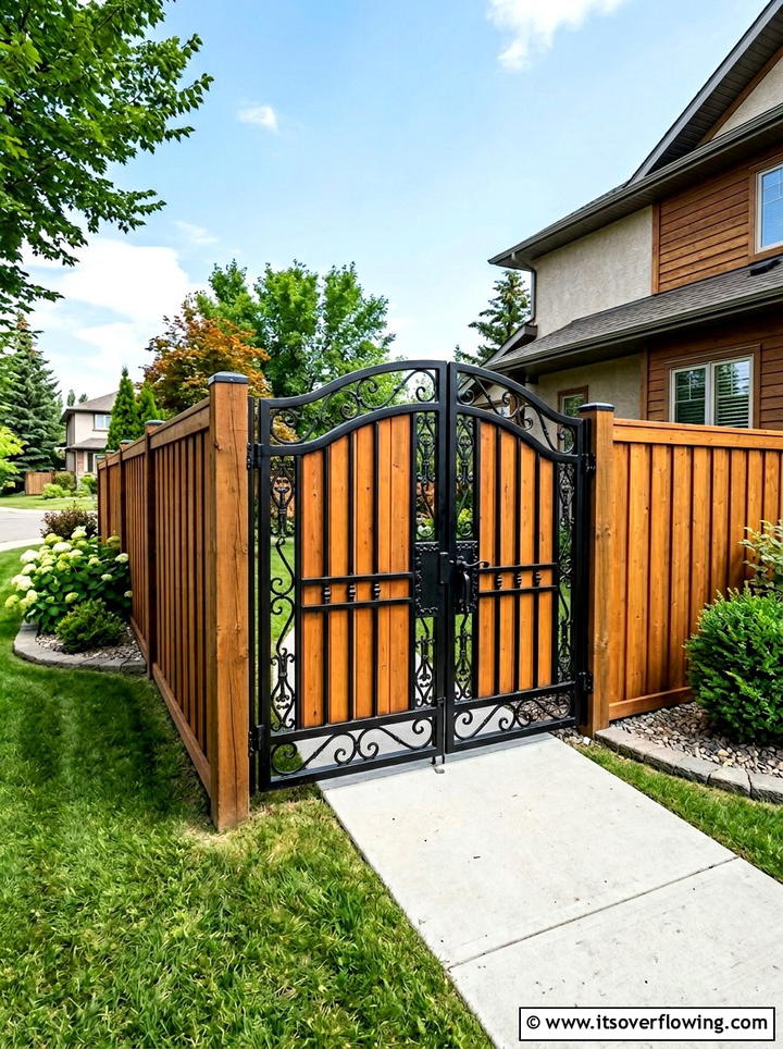 Double Side Gate For Vehicle Access - 25 backyard ideas for corner lots
