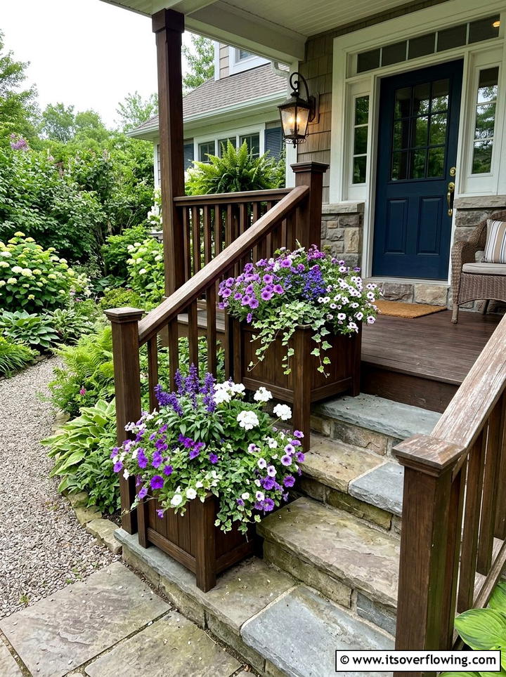 Double Stacked Porch Planters - 25 front porch decor ideas with pedestal planters