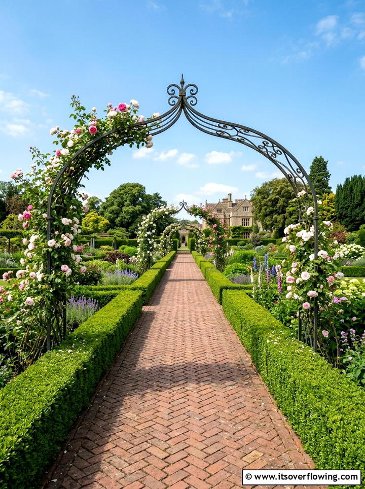 Double arch garden path - 25 garden ideas with arches