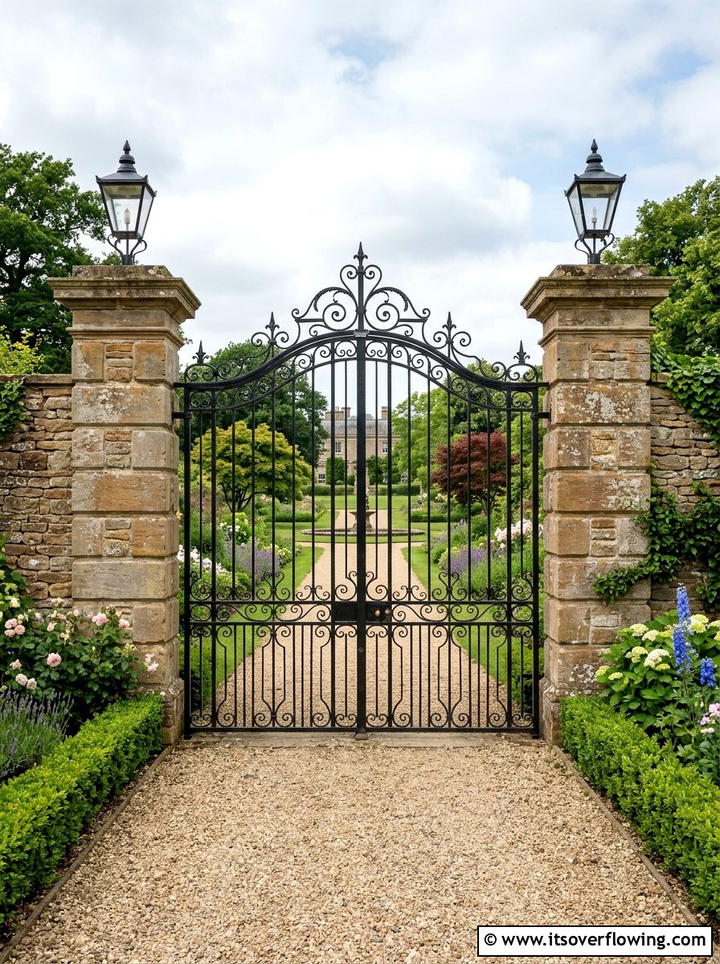 Double garden gates - 25 garden design ideas with symmetry