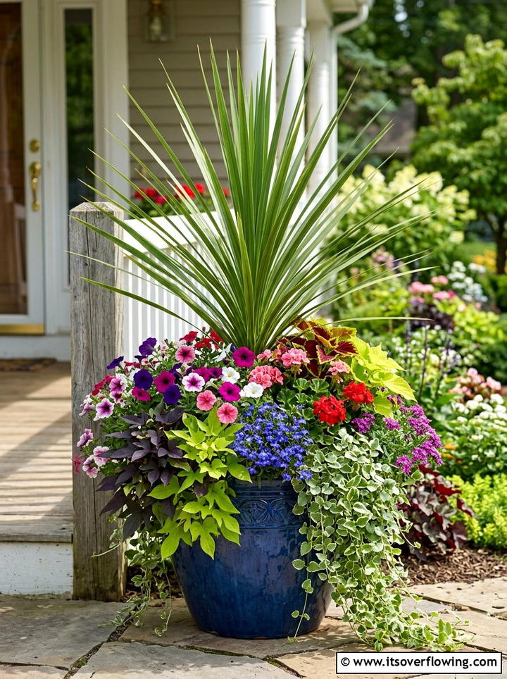 Dracaena Spike Arrangement - 25 front porch ideas with real plants