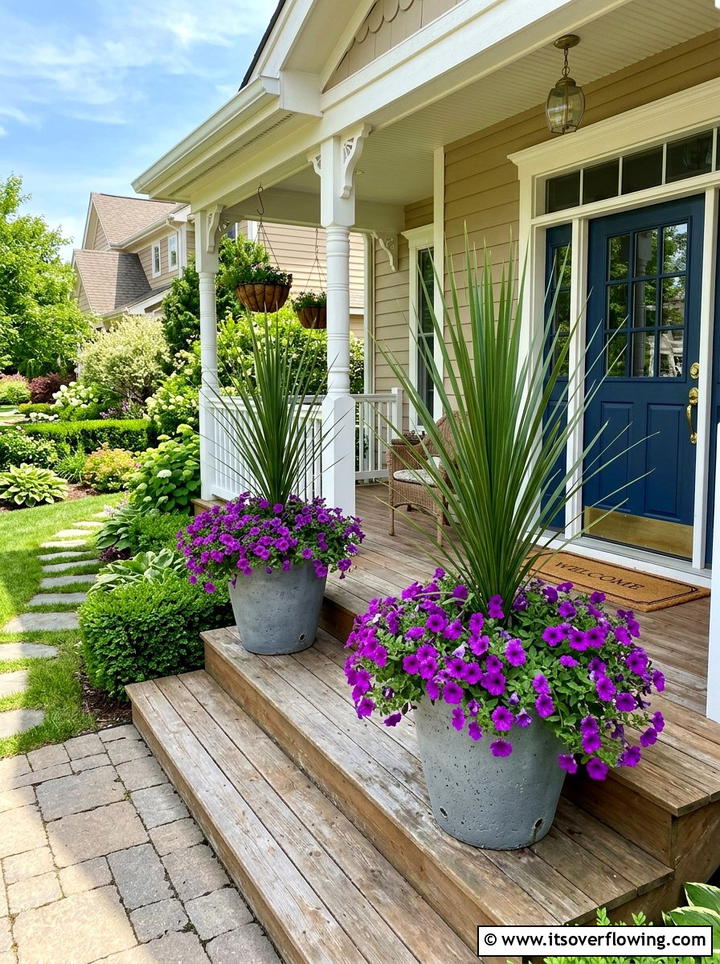 Dracaena Spike Planters - 25 front porch ideas with plants