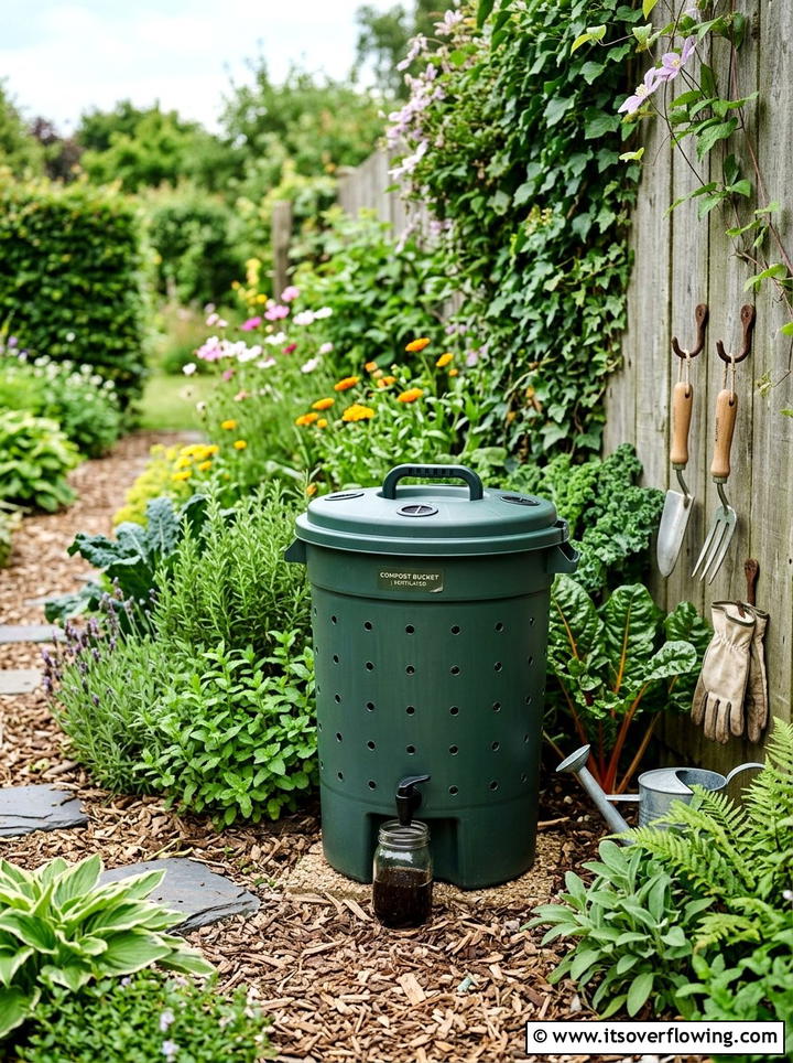 Drainage bucket compost bin - 25 upcycled garden ideas with old buckets