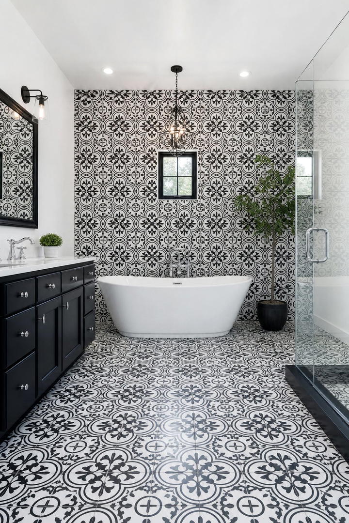 Dramatic Tile Patterns - 25 Maximalist Bathroom Design Ideas for Bold Spaces