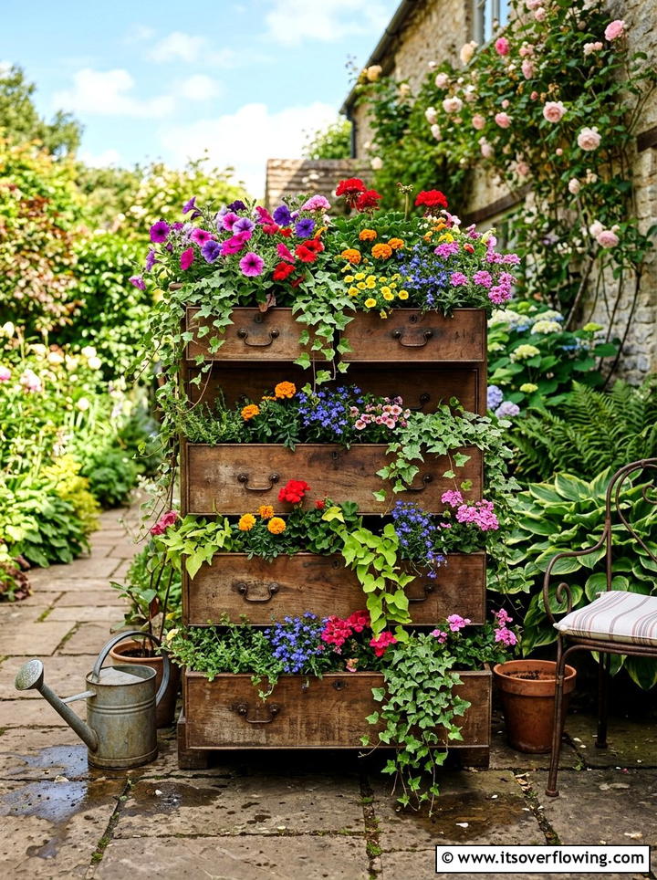 Dresser Drawer Planter - 25 recycled garden ideas