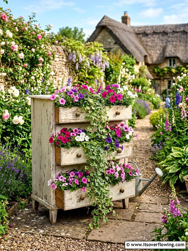 Dresser Garden Planter - 25 garden ideas with old furniture