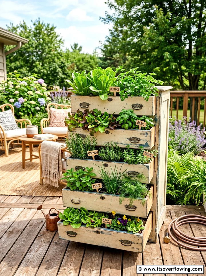Dresser drawer garden - 25 upcycled garden ideas diy