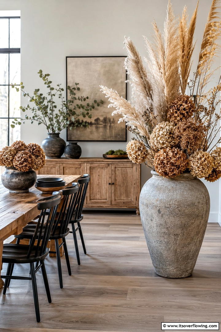 Dried Floral Arrangements - 50 Fall Decor Trends 2025 to Inspire Seasonal Style