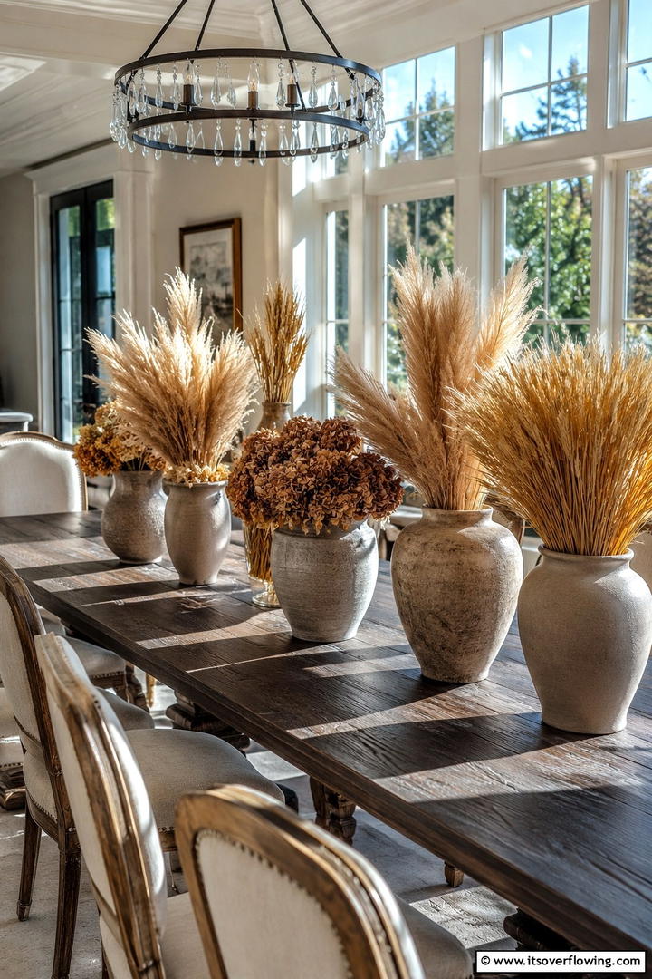 Dried Flower Arrangements - 50 Fall Table Decor Ideas Roundup- Seasonal Styling