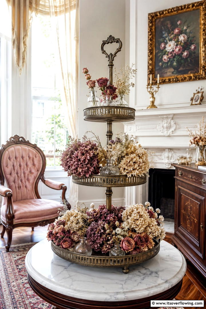 Dried Flower Preservation - 50 Fall Tiered Tray Decor Ideas for Festive Shelves