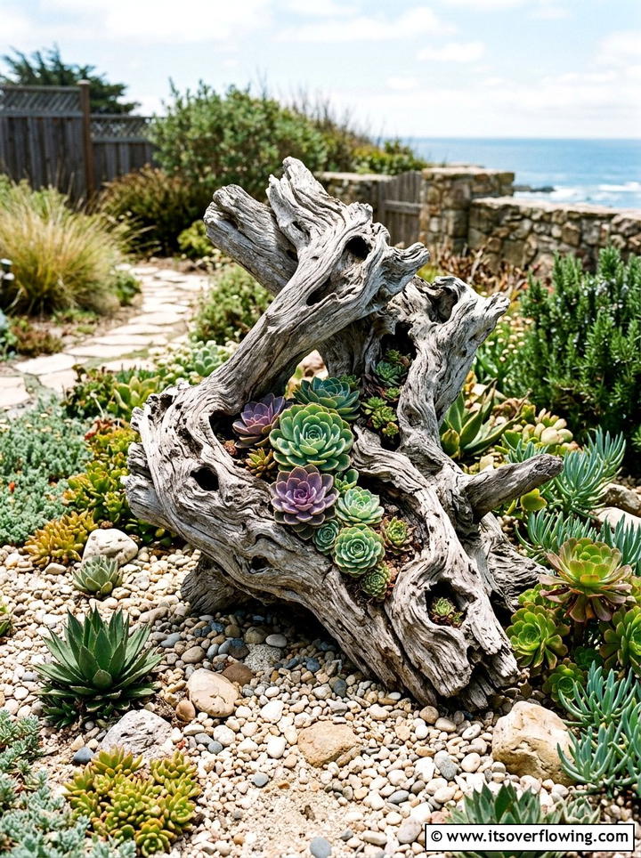 Driftwood Centerpiece - 25 creative garden ideas on a budget