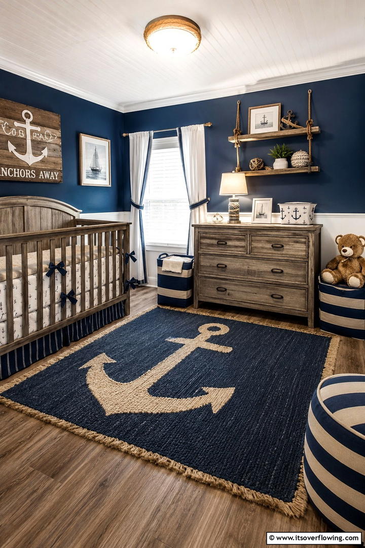 Driftwood Delight - 30 Ocean-Themed Nursery Ideas for a Serene Baby Room