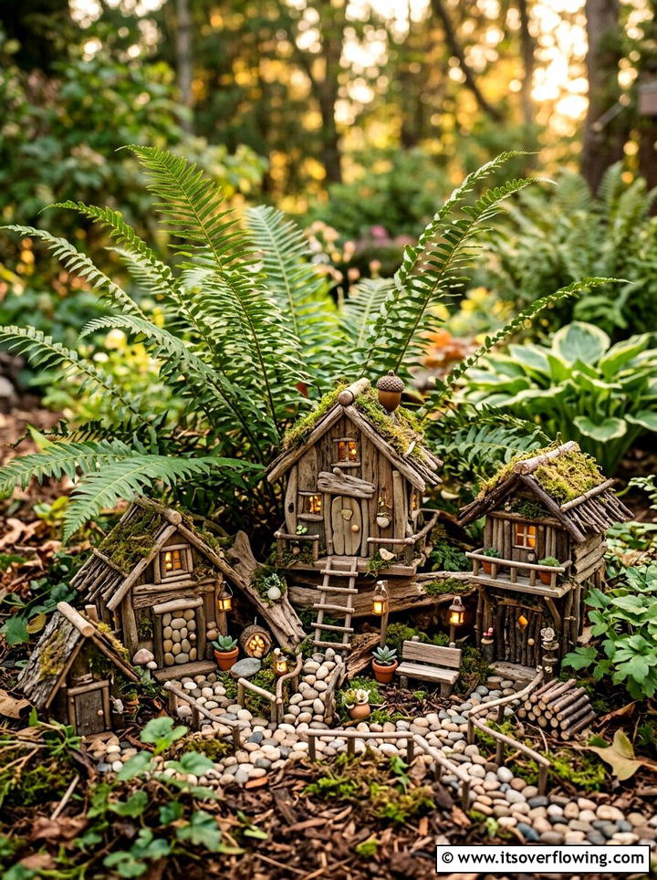 Driftwood Fairy House - 25 garden decor ideas with driftwood accents