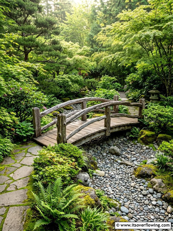 Driftwood Garden Bridge - 25 upcycled garden ideas with driftwood