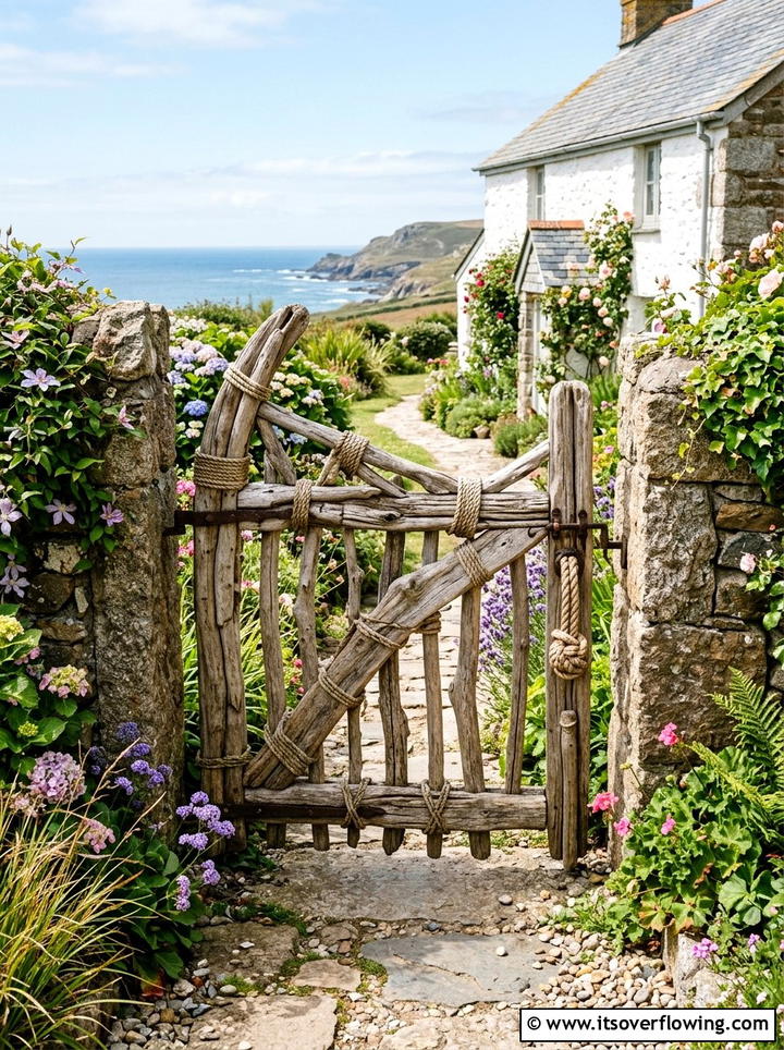 Driftwood Garden Gate - 25 garden decor ideas with driftwood accents