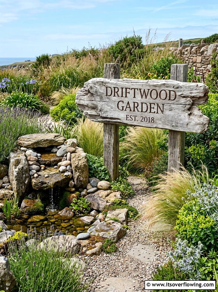 Driftwood Garden Sign - 25 upcycled garden ideas with garden signs