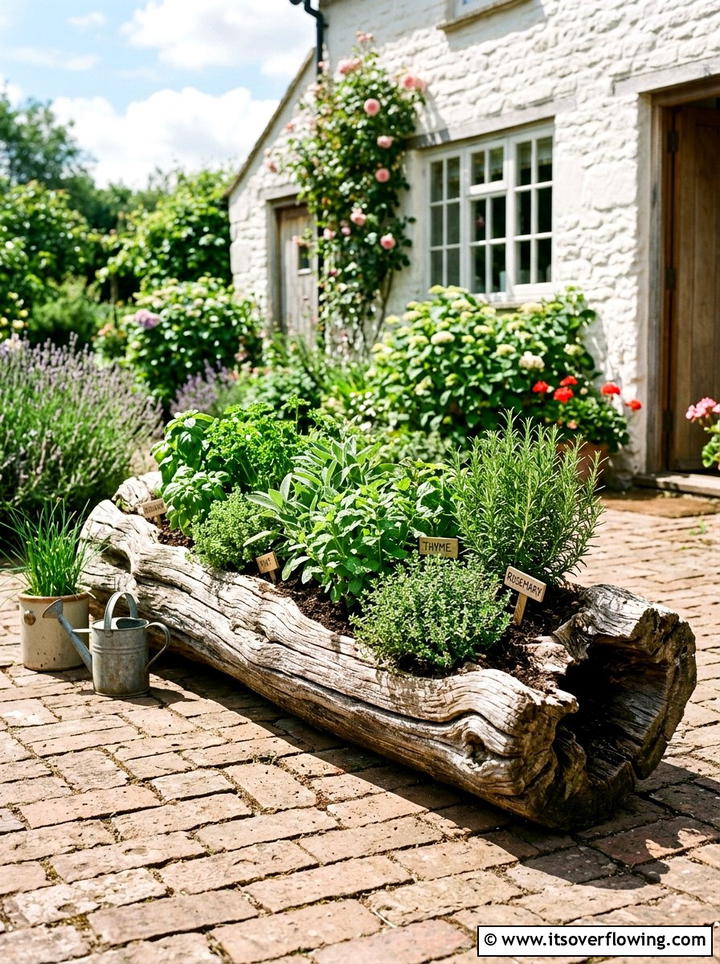 Driftwood Herb Garden - 25 upcycled garden ideas with driftwood