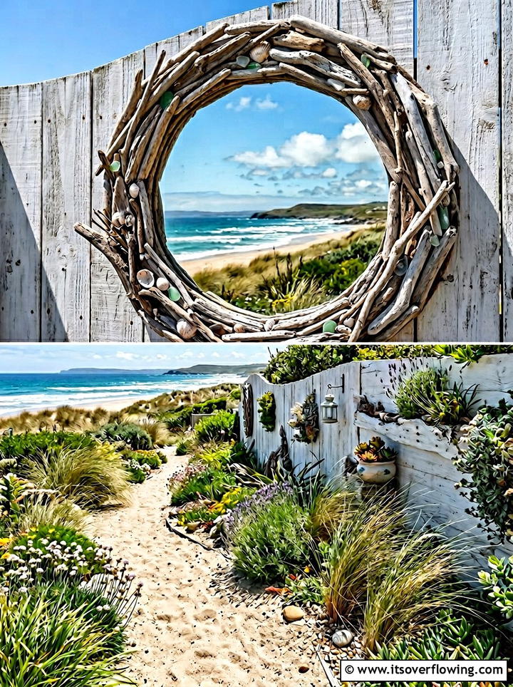 Driftwood Mirror For Coastal Garden - 25 garden decor ideas with mirrors