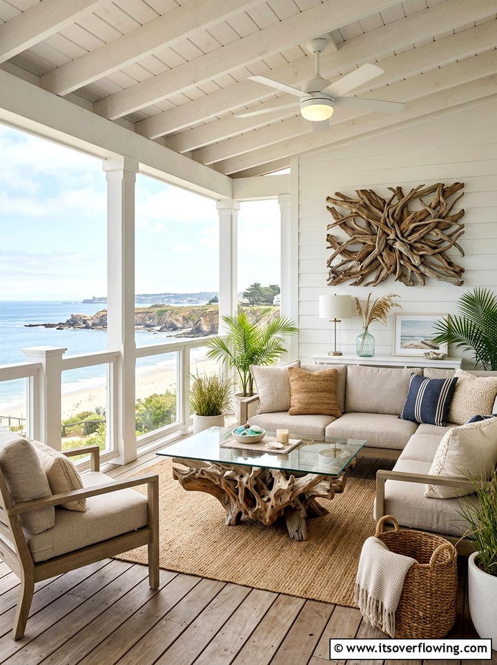 Driftwood Porch Accents - 25 front porch ideas with coastal style