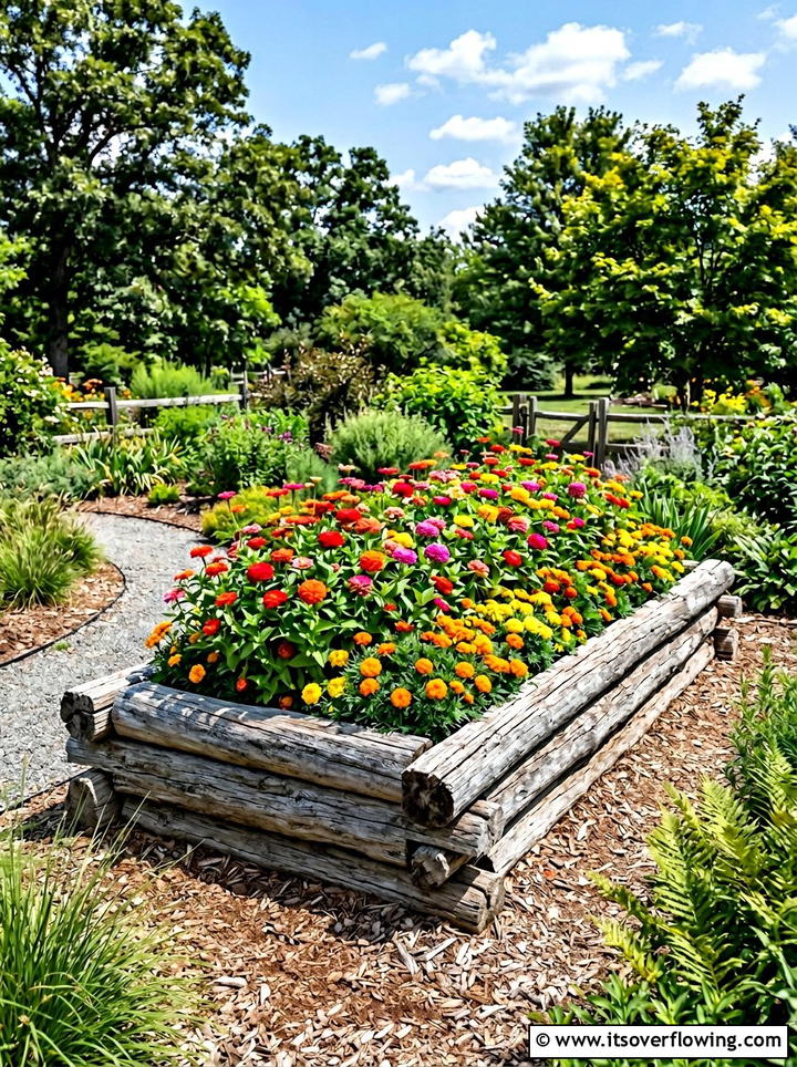 Driftwood Raised Garden - 25 garden decor ideas with driftwood accents