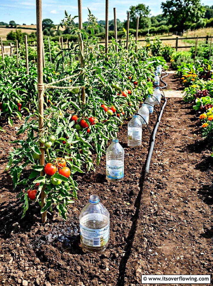 Drip Irrigation System - 25 recycled garden ideas with plastic bottles
