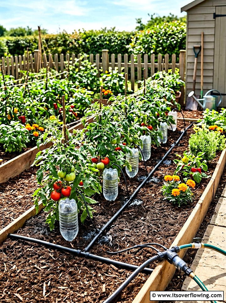 Drip Irrigation System - 25 upcycled garden ideas with plastic bottles