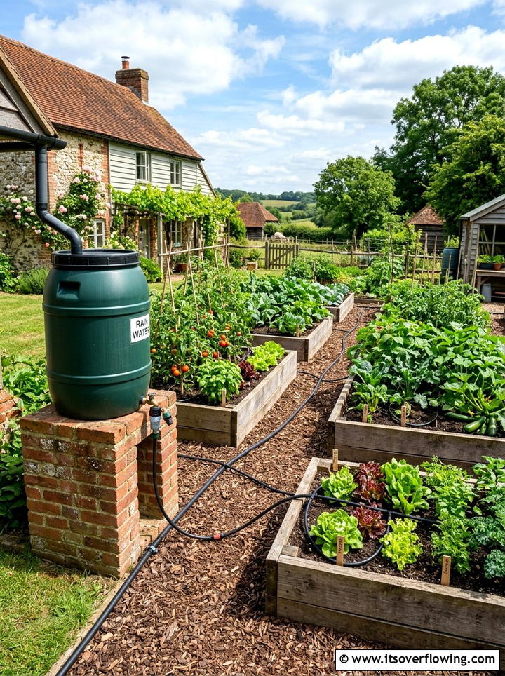 Drip irrigation rain barrel - 25 garden ideas with rain barrels