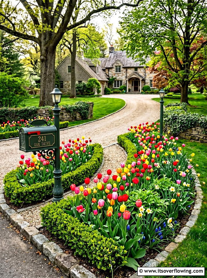 Driveway entrance flower beds - 25 garden design ideas for driveways