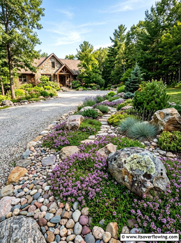 Driveway rock garden - 25 garden design ideas for driveways