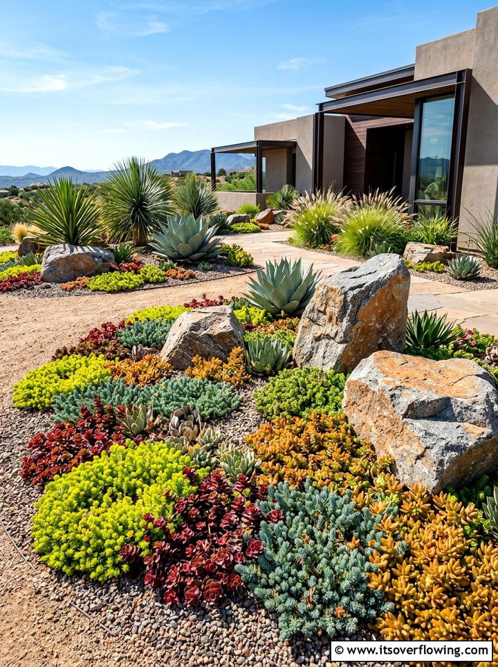 Drought tolerant sedum ground cover - 25 creative garden ideas with clover lawn alternatives