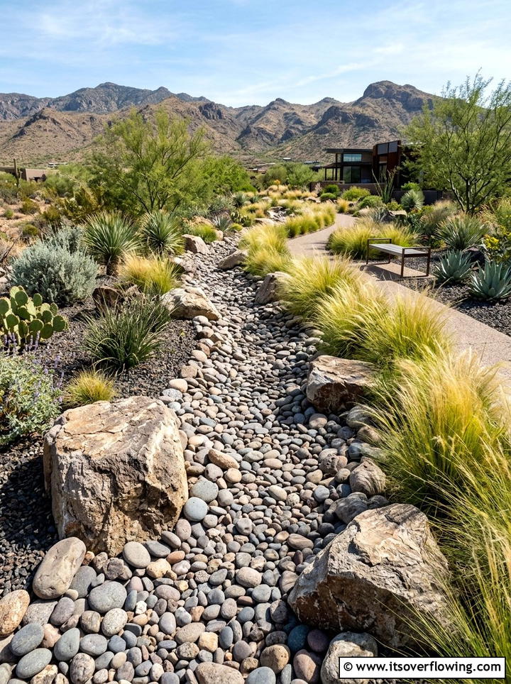 Dry Creek Bed - 25 garden ideas with sustainable materials