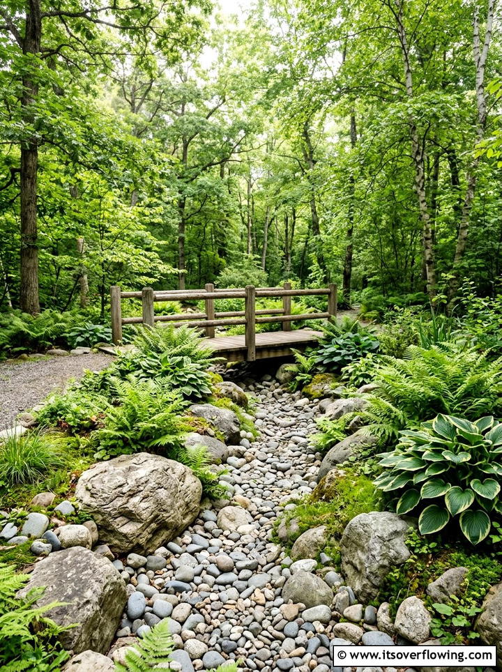 Dry Creek Bed - 25 backyard ideas with no grass