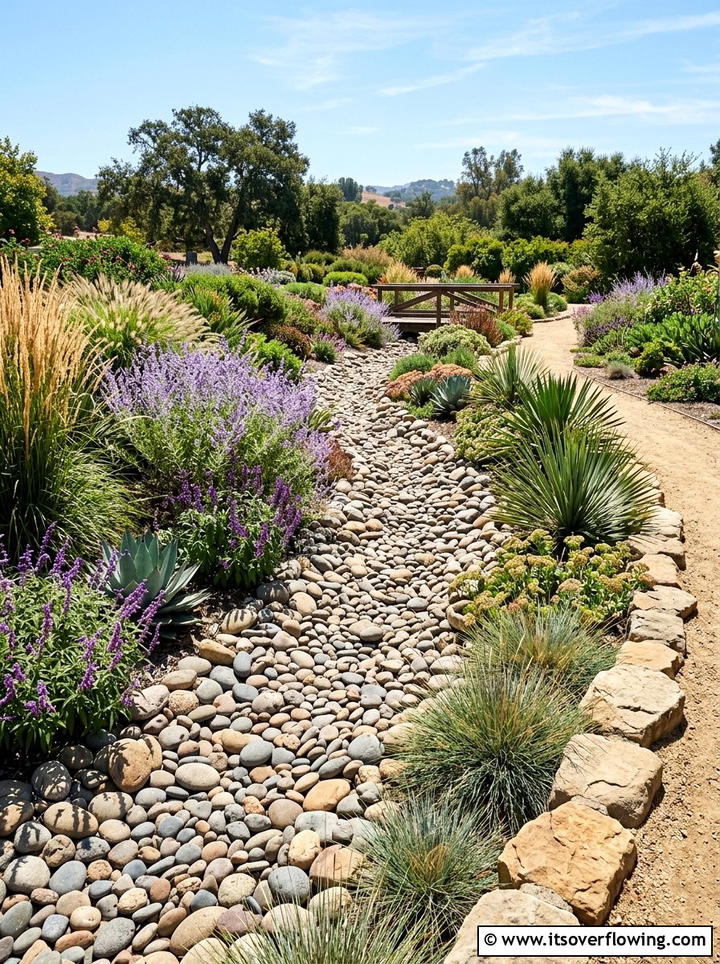 Dry Creek Bed - 25 backyard ideas with terracing